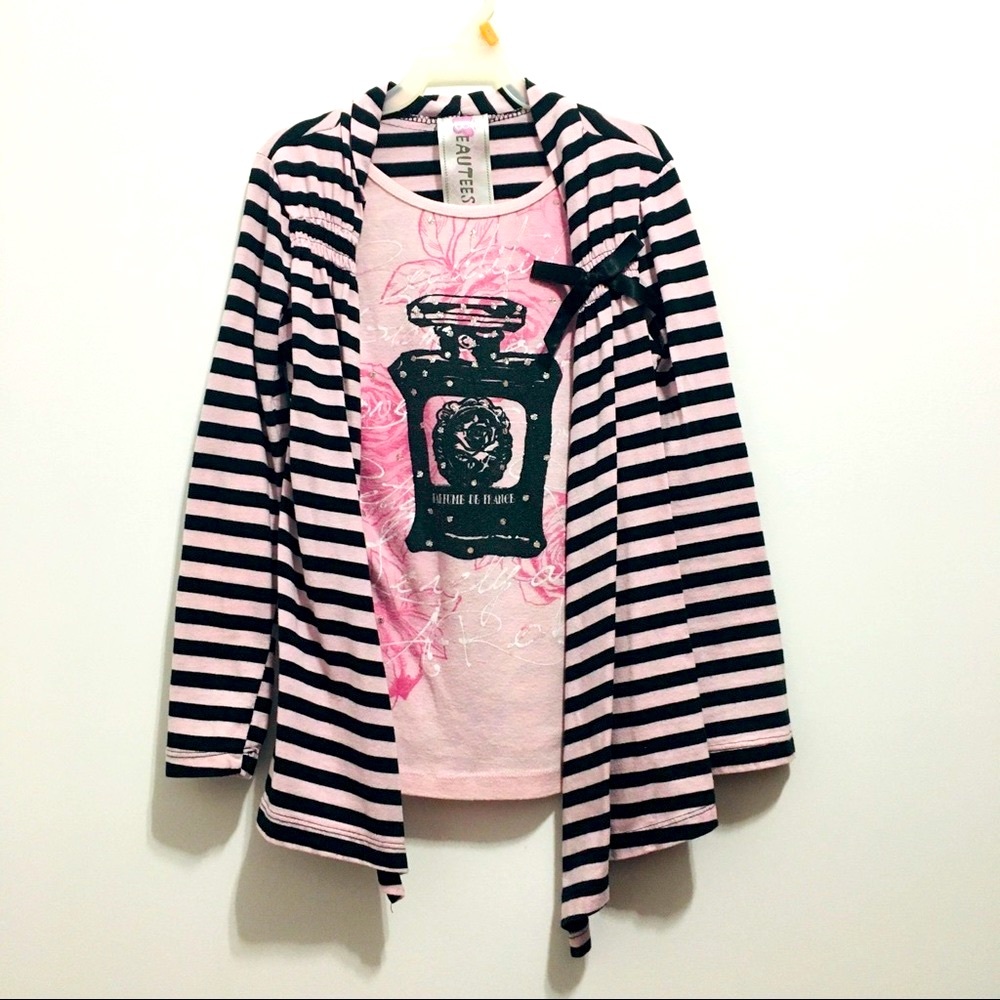 Beautees Girl Long Sleeves Striped Shirt